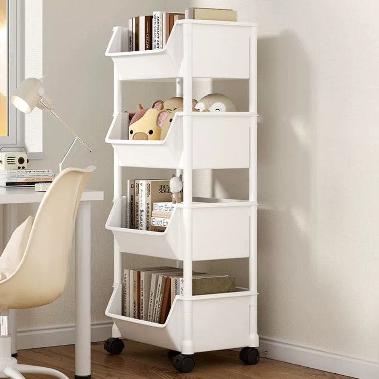 Home Snack Rack Organizer, Multi-layer Mobile Storage Handcart for Kitchen, Living Room, and Bedroom with Wheels