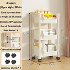 Home Snack Rack Organizer, Multi-layer Mobile Storage Handcart for Kitchen, Living Room, and Bedroom with Wheels