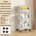 Home Snack Rack Organizer, Multi-layer Mobile Storage Handcart for Kitchen, Living Room, and Bedroom with Wheels