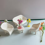 Dollhouse Coffee Table and Chair Decoration Sets Ideal for Kitchens Bedrooms and Miniature Home Decor