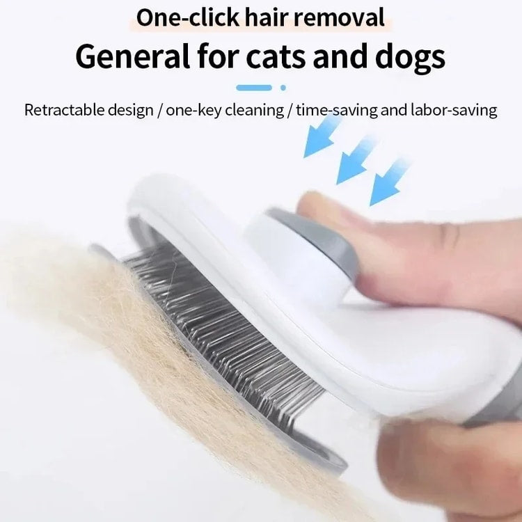 Self Cleaning Pet Brush for Dogs and Cats Gentle Deshedding Grooming Comb