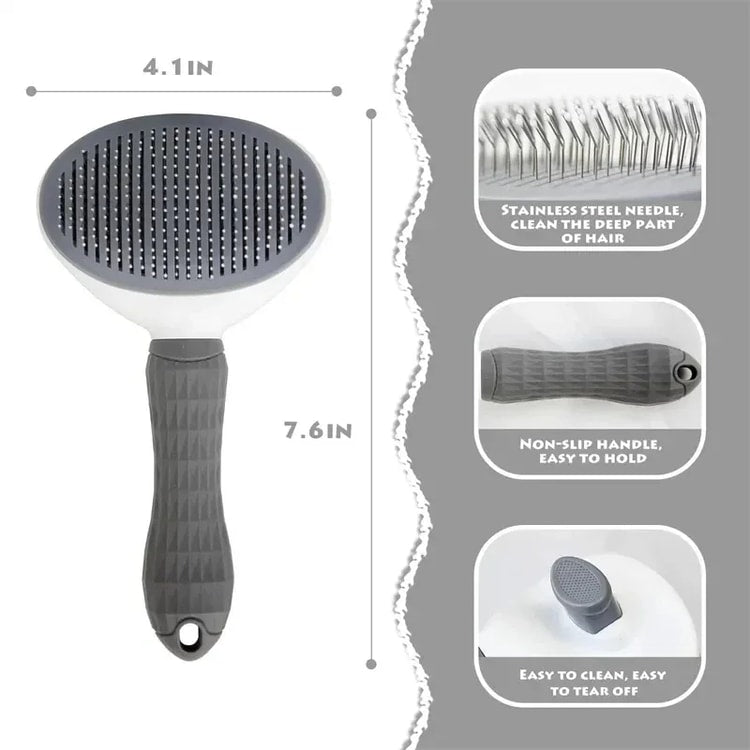 Self Cleaning Pet Brush for Dogs and Cats Gentle Deshedding Grooming Comb