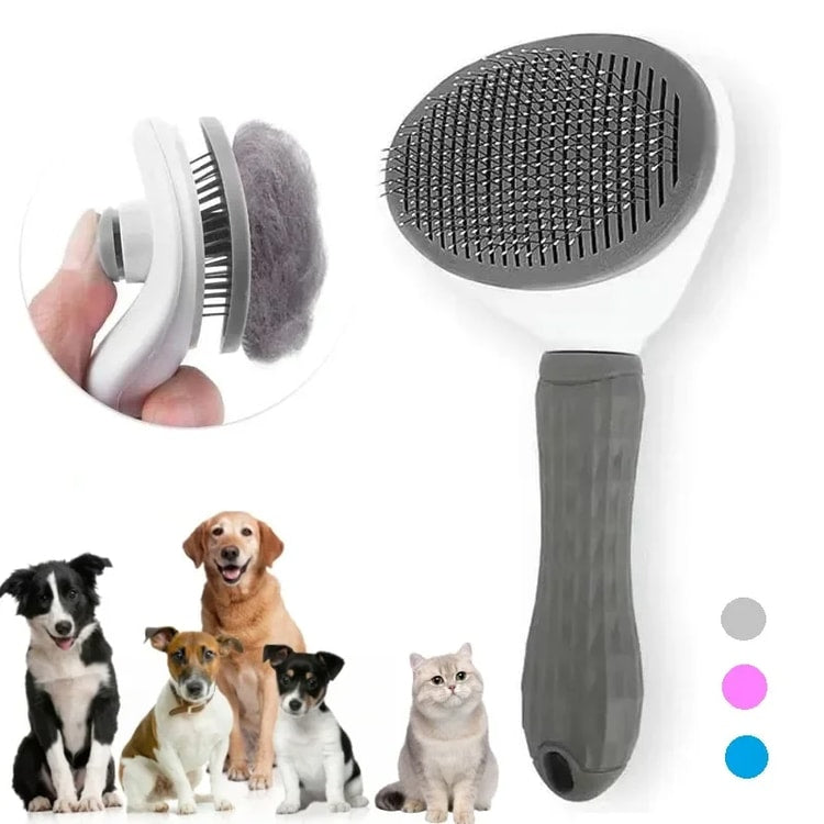Self Cleaning Pet Brush for Dogs and Cats Gentle Deshedding Grooming Comb