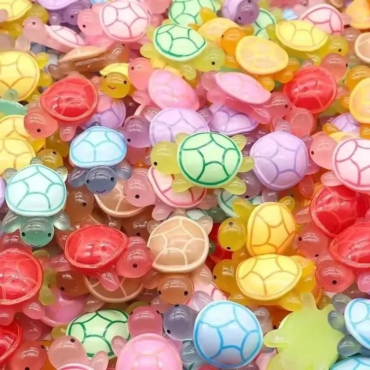 Mini Luminous Turtle Ornaments Set for Home Decor and Kids Toys