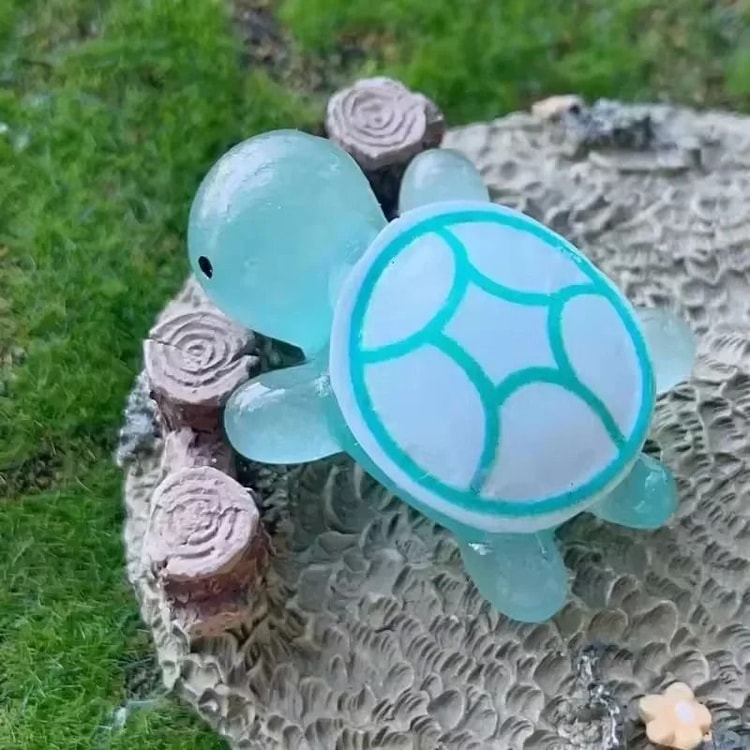 Mini Luminous Turtle Ornaments Set for Home Decor and Kids Toys