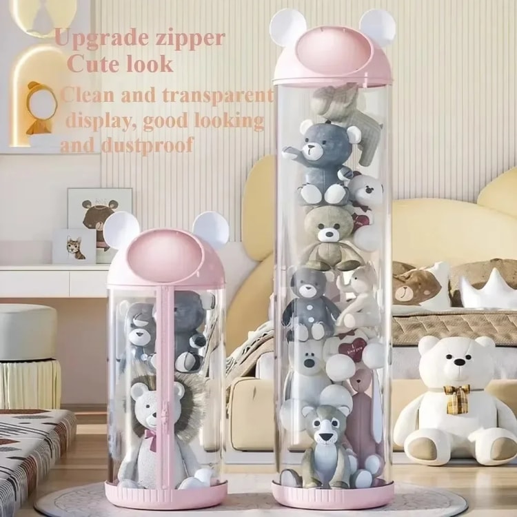 Household Storage Box for Toys Transparent Toy Storage Bucket for Kids and Dolls