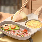 Non Stick Aluminum Skillet Multi Section Compartment Egg Pancake Pan with Rust Resistant Handle Perfect for Kitchen