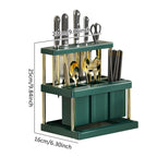 Space Saving Multi Function Kitchen Knife Holder and Cutlery Drainer Rack PP Utensil Organizer